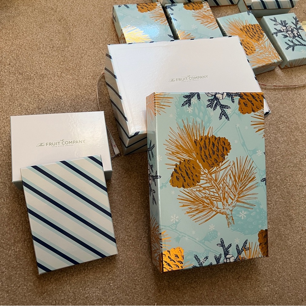 Pinecone Patterned Gift Boxes Set - Picture 4 of 10